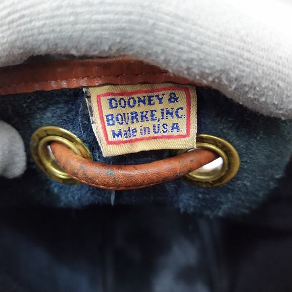 Dooney & Bourke Black Pebbled Leather Drawstring Crossbody Bag - Made in USA - Picture 13 of 16